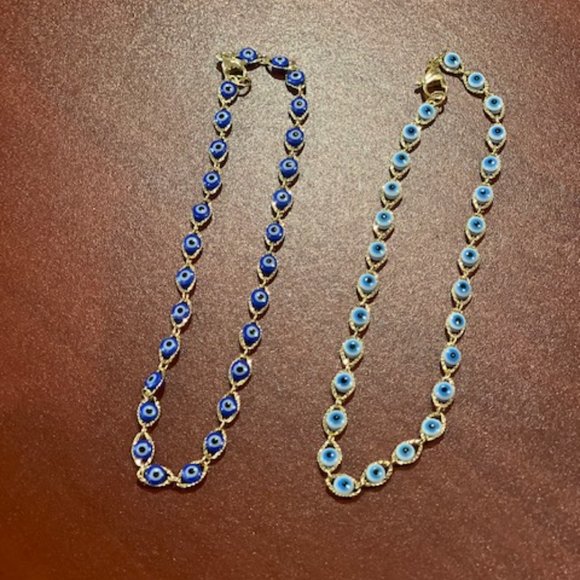 Evil Eye Anklet - 14K Gold Plated – Amulet Anklet - Beach Jewelry - Picture 2 of 10